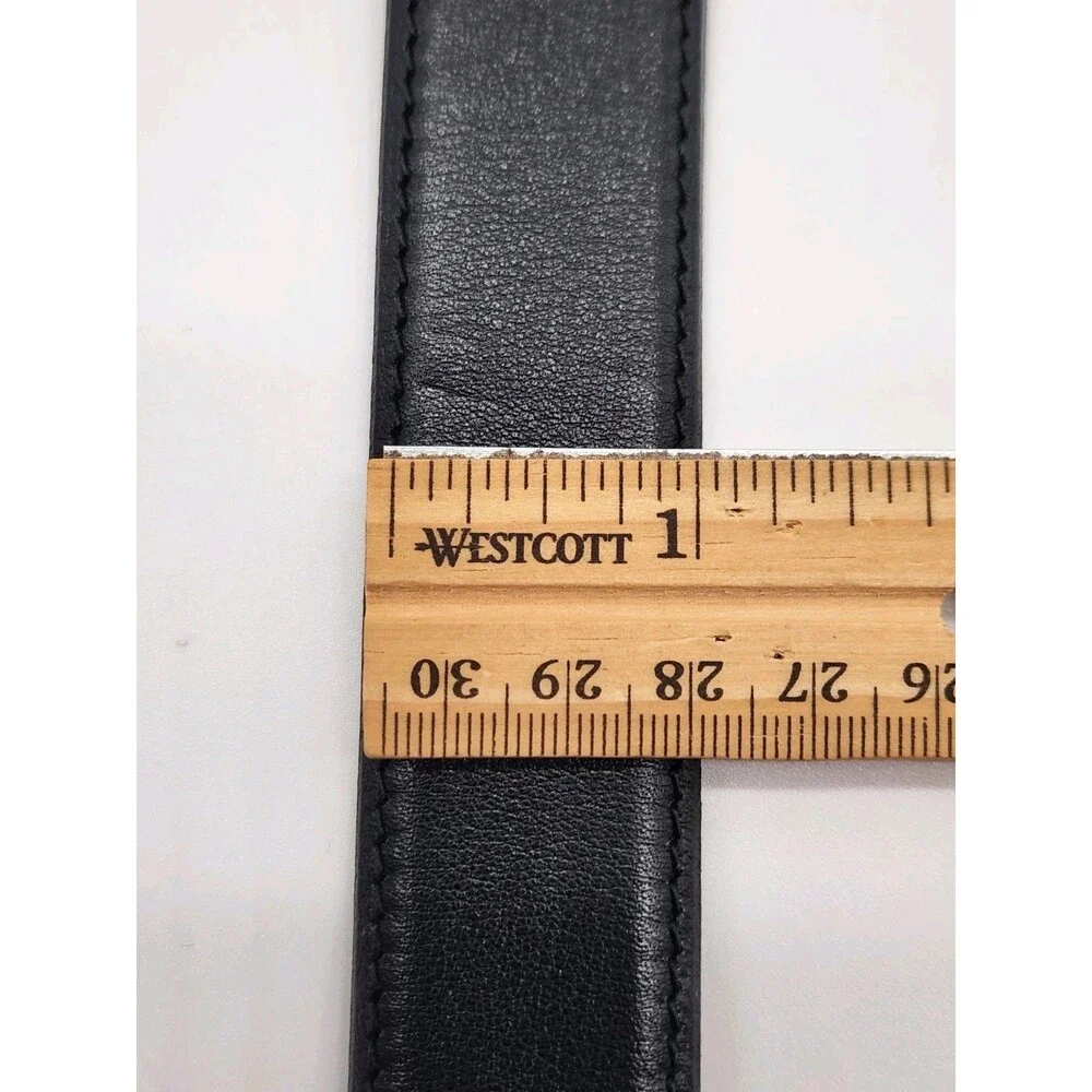 Maus & Hoffman Size 40 Black Leather Dress Belt Made In Italy